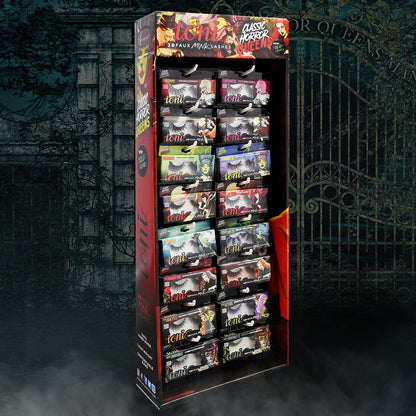 Classic Horror Queens Full Bar: 96-pair Lashes (16 styles) + Lash Bar Display