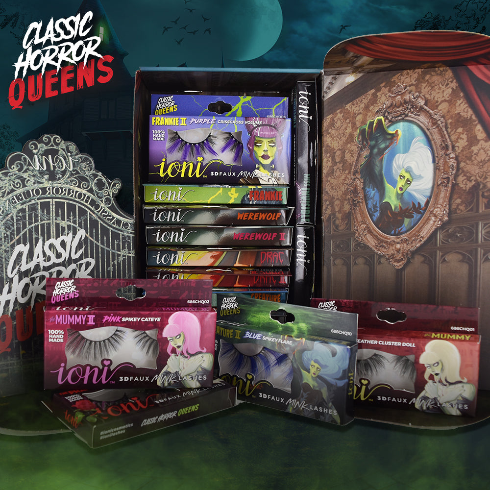 Classic Horror Queens Bundle: 16-pair Lashes (16 Styles) + Limited Edition Manor Box