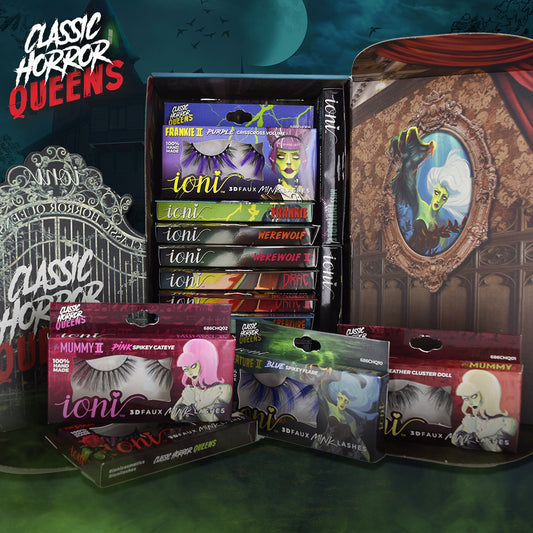 Classic Horror Queens Bundle: 16-pair Lashes (16 Styles) + Limited Edition Manor Box