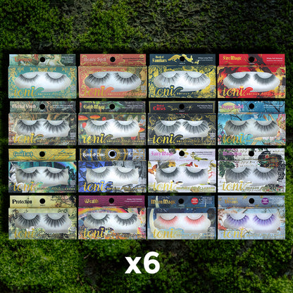 Book of Lashes Full Bar: 96-pair Lashes (16 styles) + Lash Bar Display