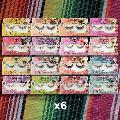 DAY OF THE DEAD Sugar Dolls Lash Bar: 96-pair Lashes (16 styles) + Lash Bar Display
