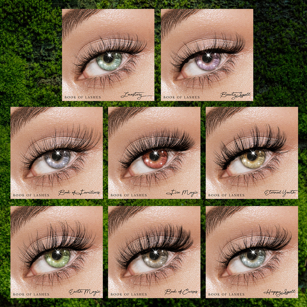 Book of Lashes Full Bar: 96-pair Lashes (16 styles) + Lash Bar Display