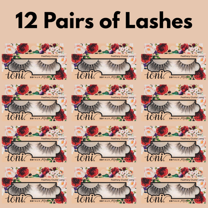 Feathery Cluster Long (12 Pairs)